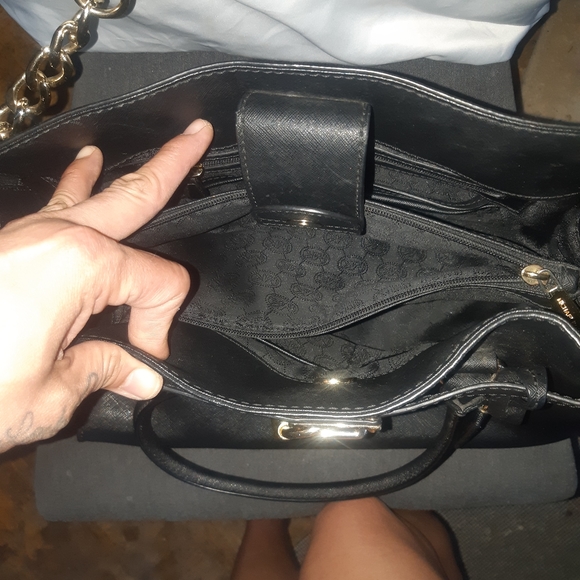 Michael Kors Hamilton Black Leather Sholder Bag Satchel - Picture 5 of 8